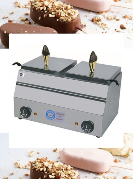 Bañadora Templadora Chocolate Acero Inox 2 Bocas Chica Anion - Imagen 6