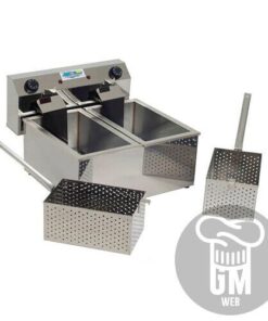 Freidora Electrica Doble Lourdes Acero Inox Automatica 16 Lt Color Acero Inoxidable