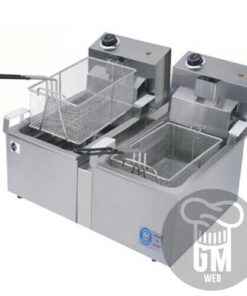 Freidora Electrica Doble 8 Litros Con Canasto Anion Color Plata 220v