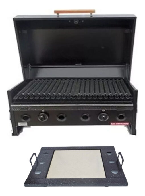 Parrilla A Gas Envasado Natural 70x60 Tapa Pizzera Ahumador