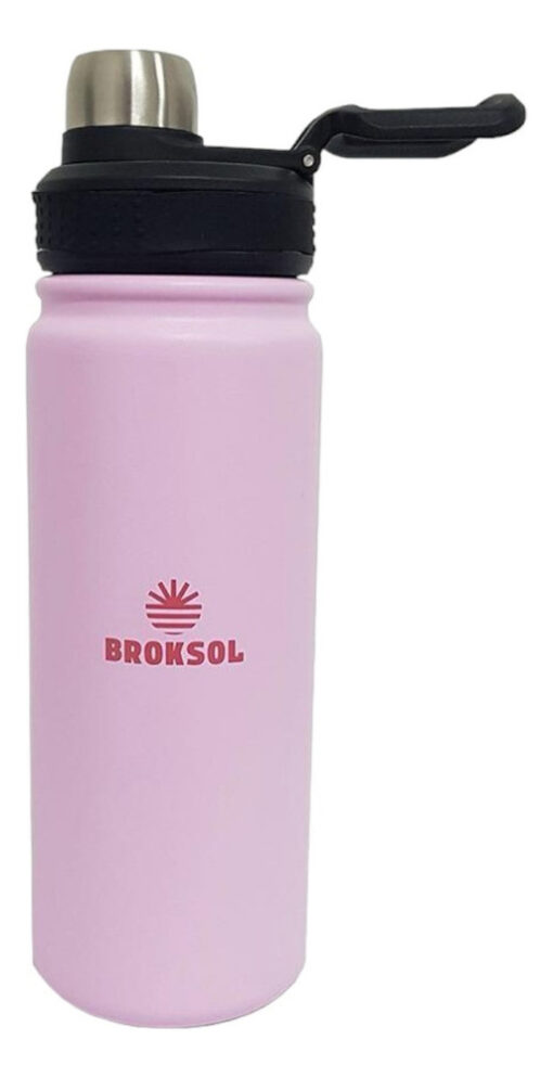 Botella Térmica Deportiva Broksol Rosa 650 Ml A Rosca Acero Rosa - Imagen 3