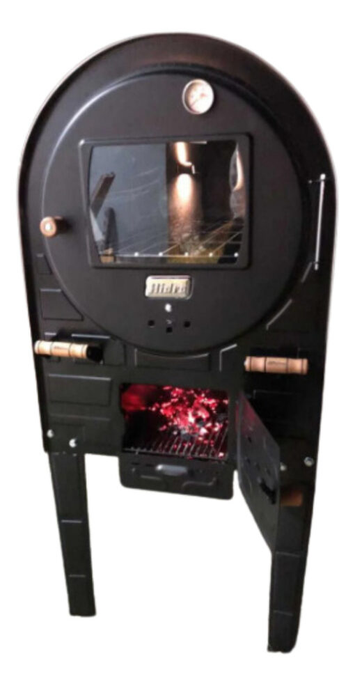 Horno A Leña De Pie Revestimiento Acero Inox Entra Lechon