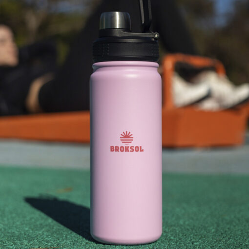 Botella Térmica Deportiva Broksol Rosa 650 Ml A Rosca Acero Rosa - Imagen 8