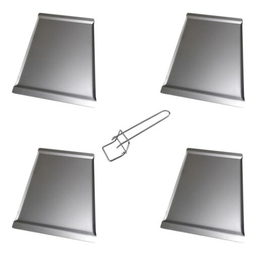Pack 4 Bandejas Aluminizadas Y Pinza Horno Convector 44x32