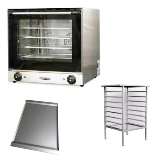 Horno Convector 2 Turbinas Santini Mc600 C/8 Bandejas + Base